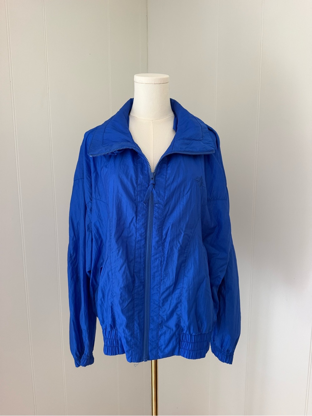 VINTAGE Electric Blue Zip Bomber Jacket